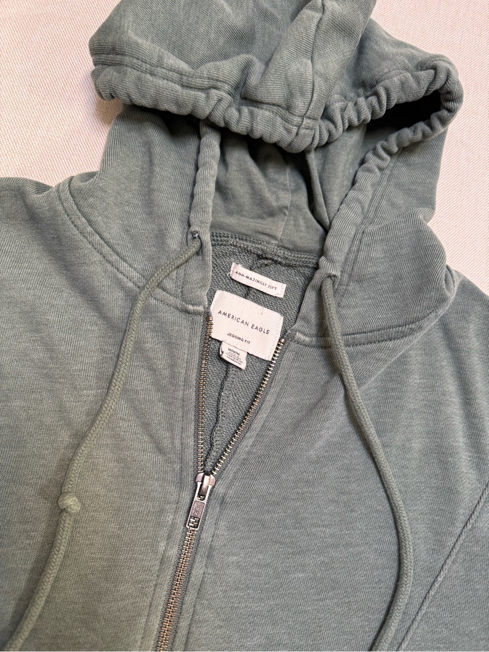 American Eagle Outfitters Oversized Green Quarter Zip Tunic Legging Hoodie